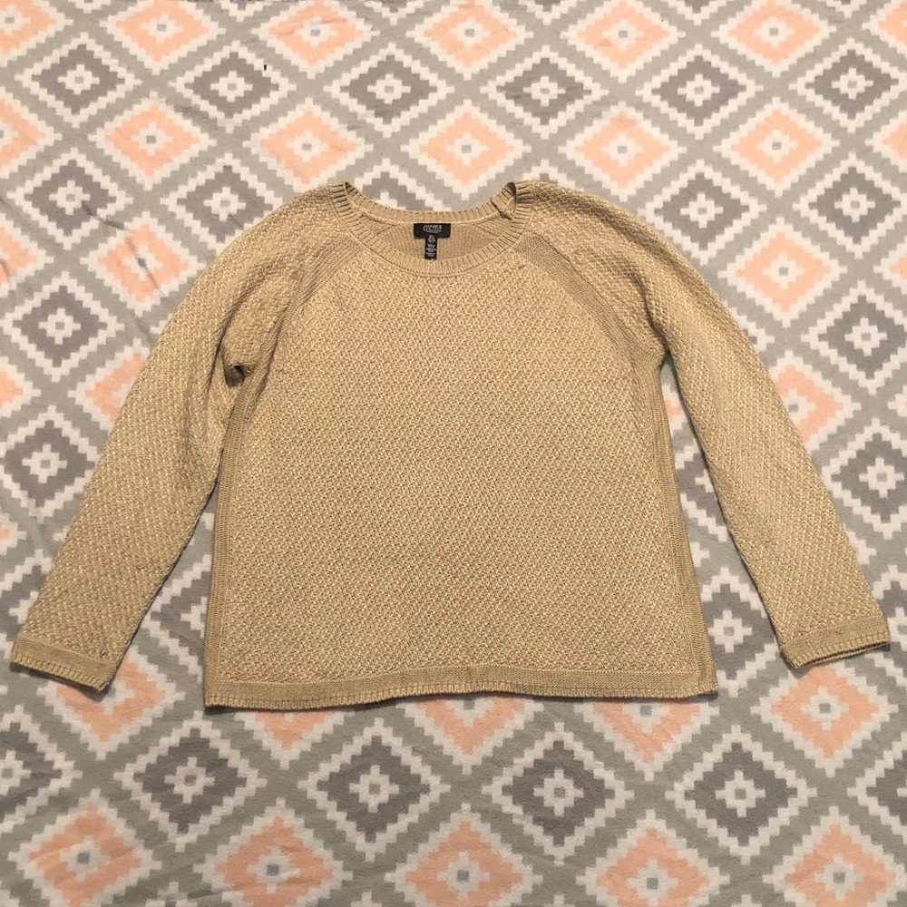 Jones New York Signature Tan Knit Sweater Size Large